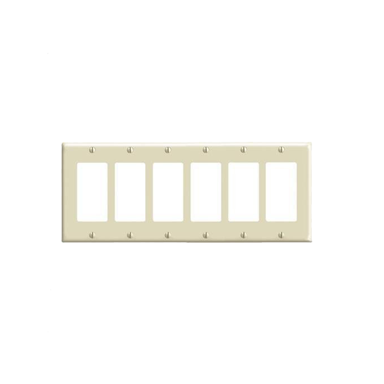 Tapa Plástica Decora 6 Gang Leviton 80436-I Ivory