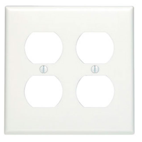 TAPA TOMA DOBLE 2 GANG BLANCO