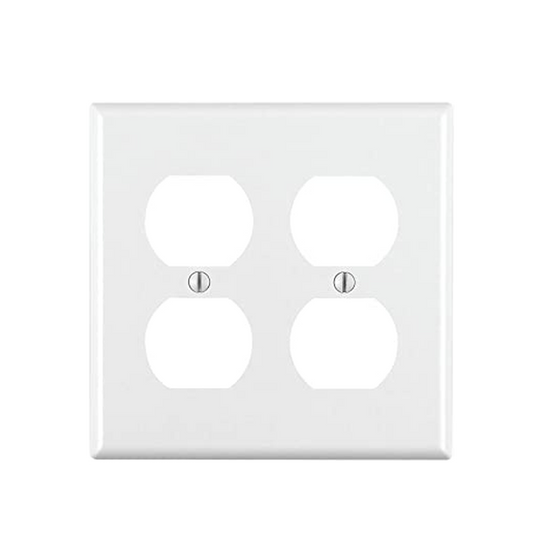Tapa Plástica 2 Tomas Dobles 4x4 Leviton 86016-000 Blanca
