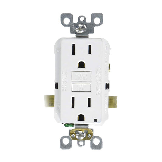 Toma Doble 15A Decora Leviton GFCI Blanca