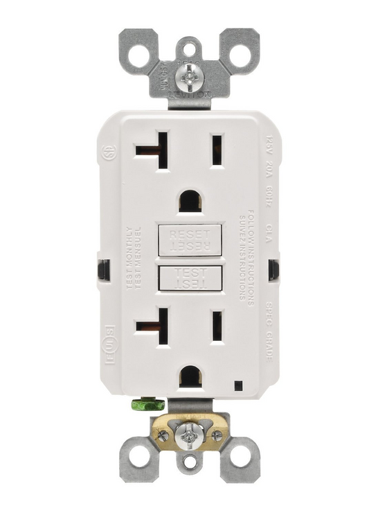 Toma Doble 15A Decora GFCI Leviton GFNT1-00W Blanca
