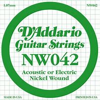 Cuerda Suelta NW042 para Guitarra y Bajo D'Addario