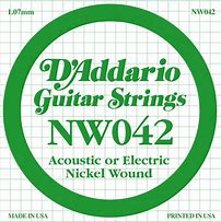 Cuerda Suelta NW042  D'Addario para Guitarra y Bajo