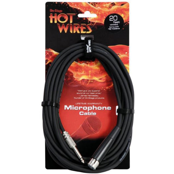 Cable para Micrófono de 20' Xlr-1/4 Qtr Unbalance OnStage