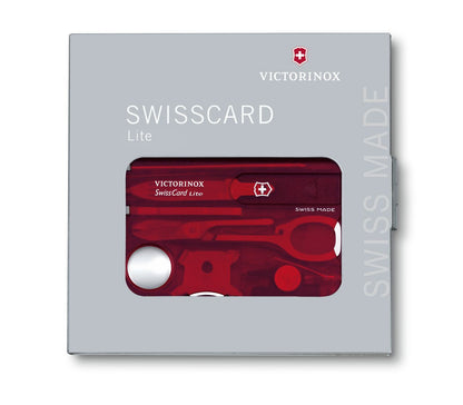 SwissCard Lite 0-7300-T Victorinox Roja Transparente