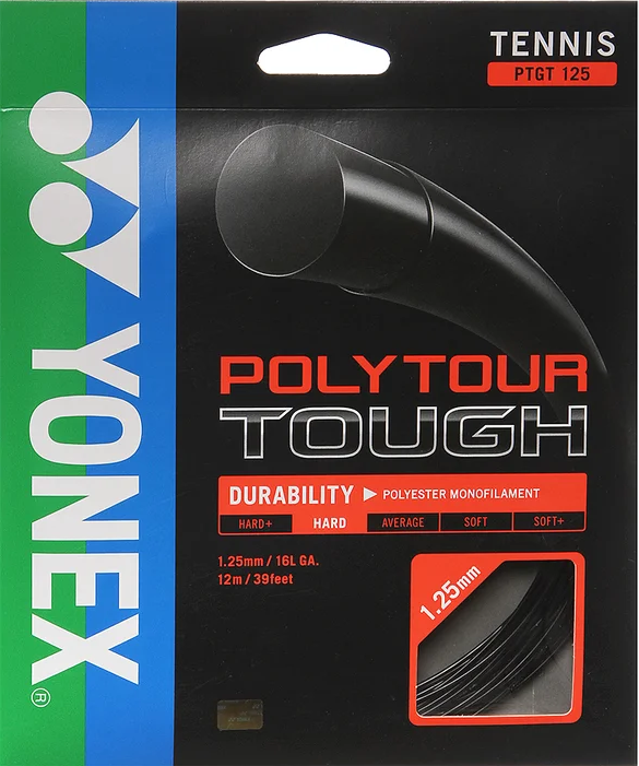 Cuerdas de Tenis Polytour Tough 125 Yonex Negro