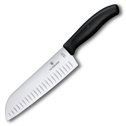 Santoku 17CM 6-8523-17G Alveolado Victorinox Negro