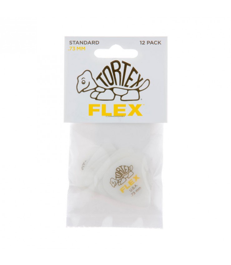 Uñetas Dunlop 428P73MM Tortex Flex STD Blanca (Pack 12 UN)