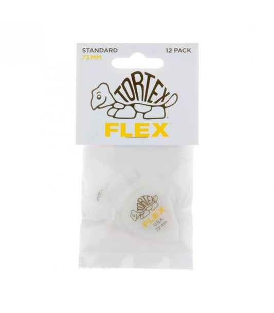 Uñetas Dunlop 428P73MM Tortex Flex STD Blanca (Pack 12 UN)