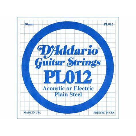 Cuerda Suelta PL012 para Guitarra Eléctrica o Acústica D'Addario