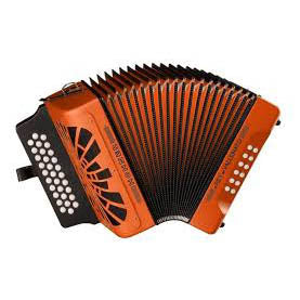 Acordeón Rey Vallenato Hohner A49651 BbEbAb (Sib-Mib-La) Naranja