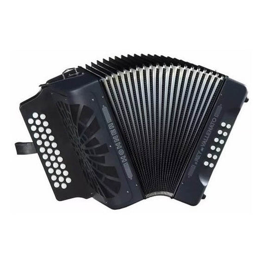 Acordeón Rey Vallenato A49621 (Si-Mi-La) Hohner Negro