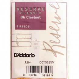 Caña para Clarinete DCT02355 Rico Reserve Classic Bb 3.5+