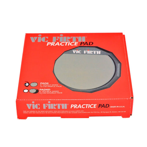 Pad VicFirth PAD6 para Práctica Batería Gris