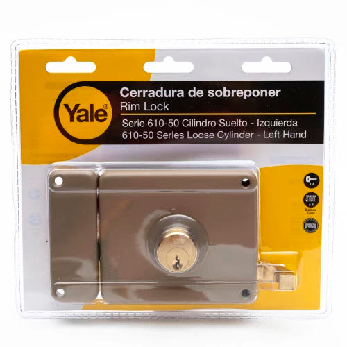 Cerradura Yale 611.50MM Sobreponer Izquierda (Blister)